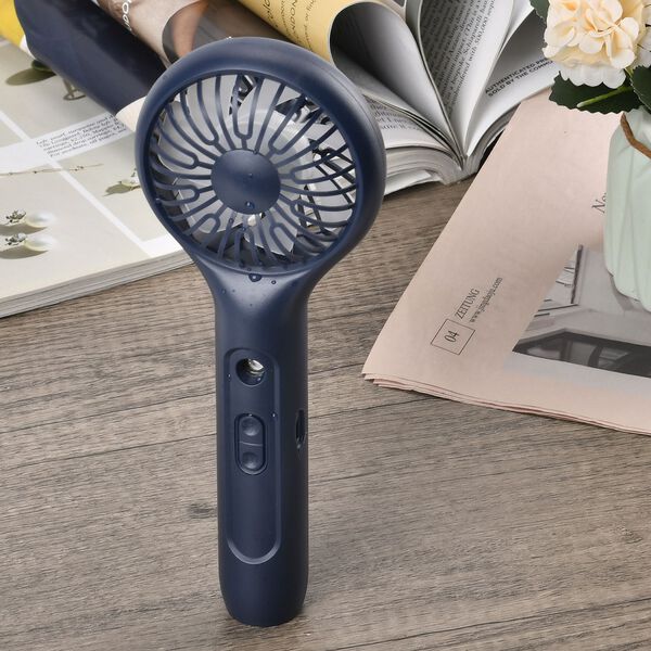 Mini-Handventilator mit Nebelspray, navyblau image number 2