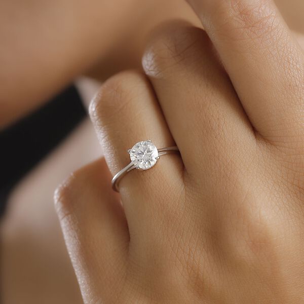 Moissanit Ring, 925 Silber platiniert - 0,94 ct. image number 3