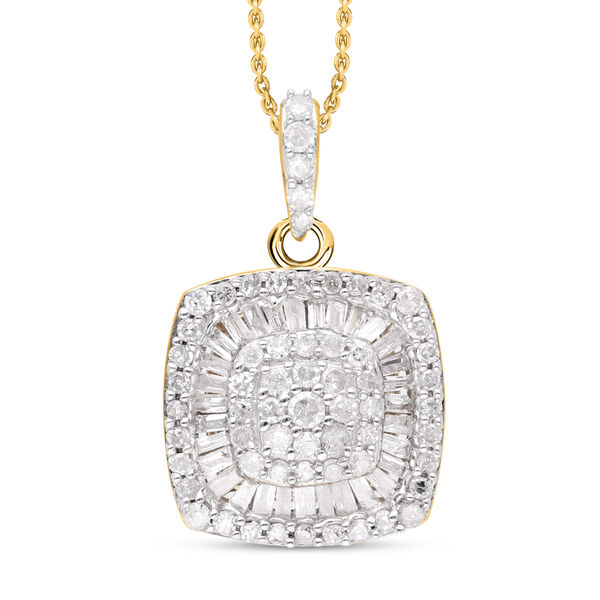 Art-d&eacute;co Diamant Anh&auml;nger mit Kette- 0,50 ct.