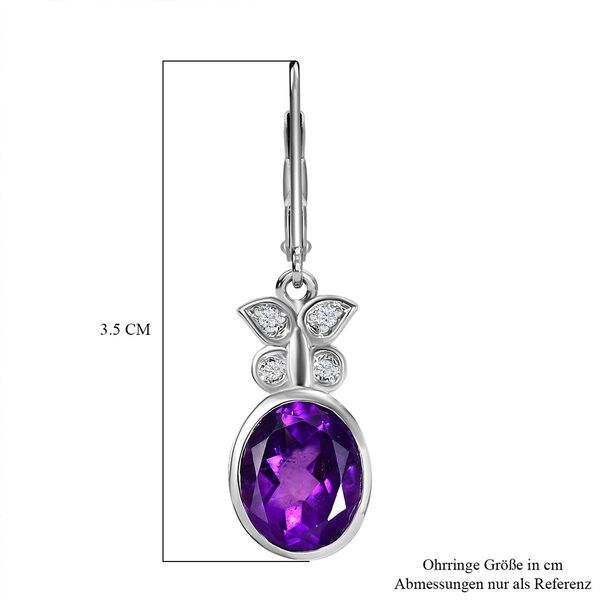 Afrikanische Amethyst und Zirkon Ohrringe - 4,86 ct. image number 6