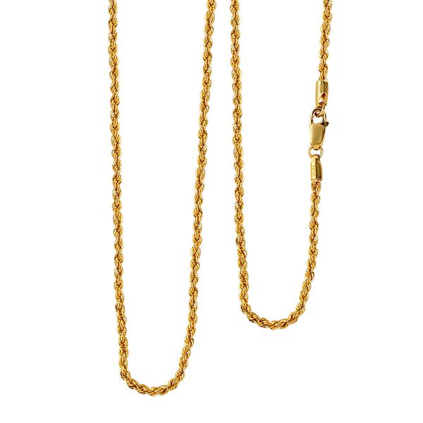 Kordelkette 45cm in 916 Gelbgold