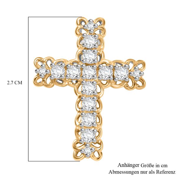 J Francis gefertigt mit SWAROVSKI- Zweifarbiger Swarovski Zirkonia Anhänger image number 6