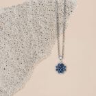 Blauer Diamant Anhänger mit Kette, 925 Silber platiniert ca. 0,25 ct image number 1