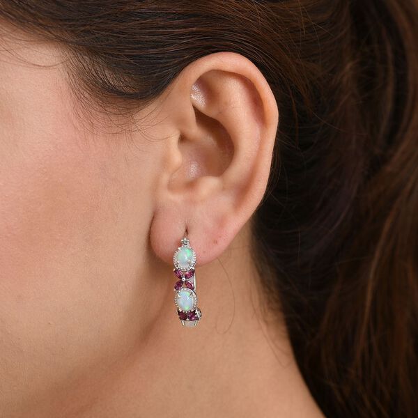 D'Joy AA &auml;thiopisches Welo Opal und Rhodolith Granat Armband und Ohrringe image number 3