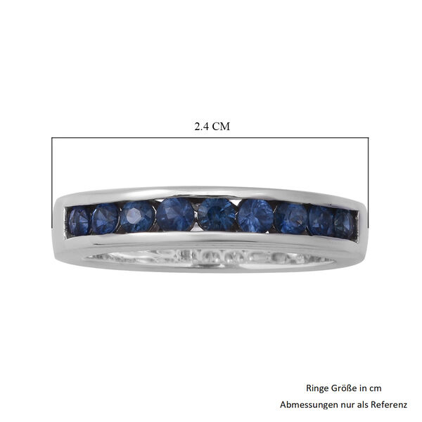 Blau Saphir Half Eternity Band Ring 925 Silber Platin-Überzug image number 5