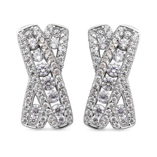 Lustro Stella - Wei&szlig;e Zirkonia-Ohrringe, 925 Silber rhodiniert ca. 1.77 ct