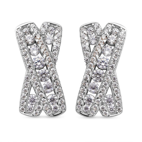 Lustro Stella - Wei&szlig;e Zirkonia-Ohrringe, 925 Silber rhodiniert ca. 1.77 ct