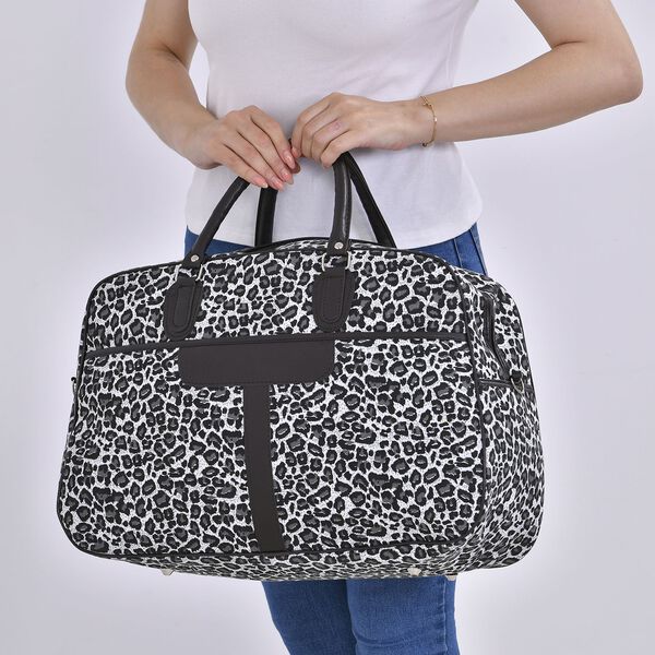 Reisetasche, wei&szlig;, Leopardenmuster image number 3