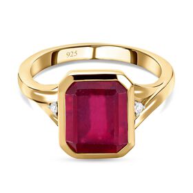 Afrikanischer Rubin und weißer Diamant Ring, ca. 5,37 ct.