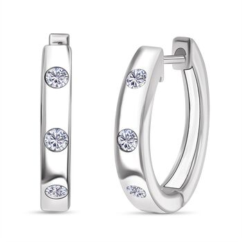 LUXURIANT SI-GH Labor Diamant Creolen, 925 Silber rhodiniert - 0,33 ct.