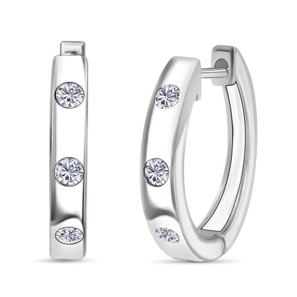 LUXURIANT SI-GH Labor Diamant Creolen, 925 Silber rhodiniert - 0,33 ct.