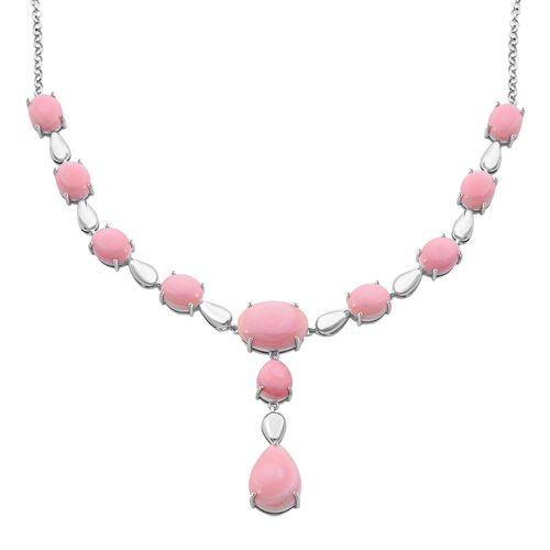 AAA Natürlicher Rosa Königsmuschel Perle Halskette ca. 45 cm 925 Silber rhodiniert image number 0