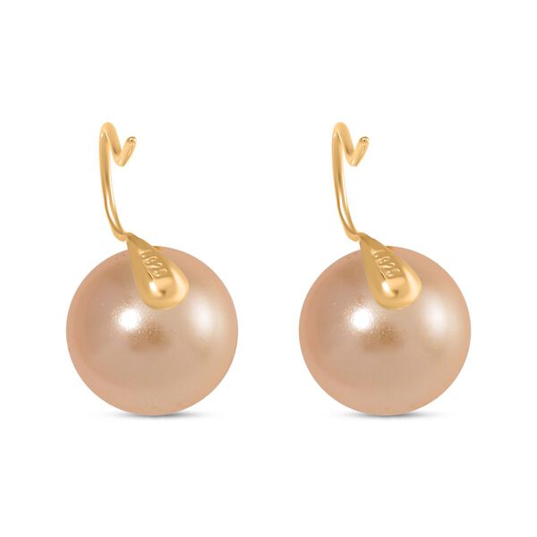 Goldene Muschelkernperle Ohrringe 925 Silber vergoldet image number 5