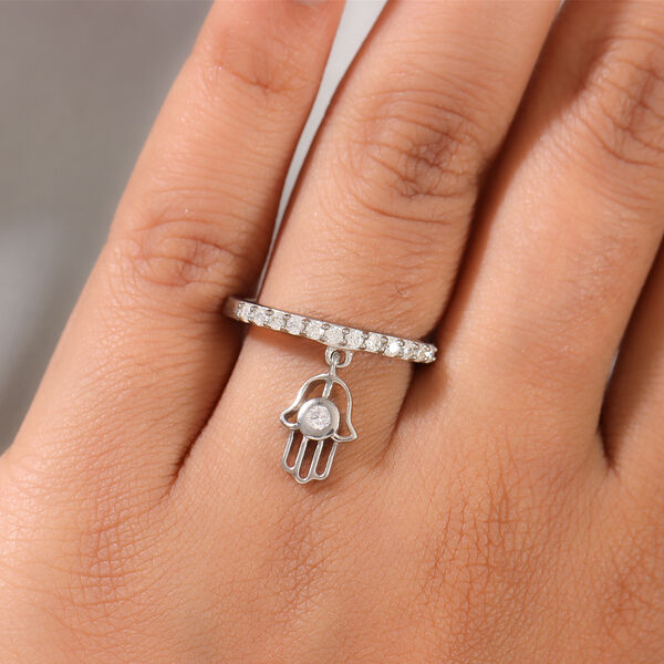 Moissanit Ring 925 Silber platiniert  ca. 0,31 ct image number 3