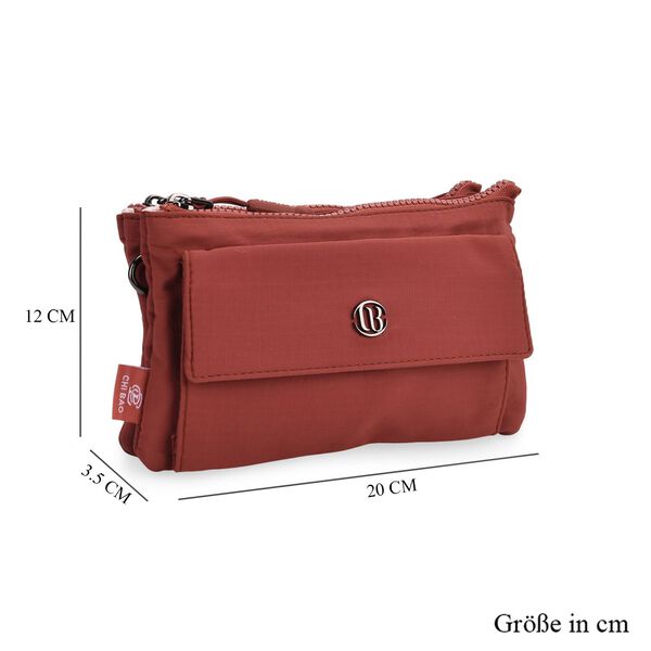 Crossbody Tasche, 20x12x3,5cm,  Ziegelrot image number 7