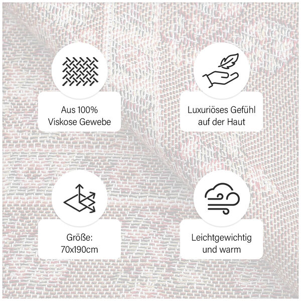 100% Viskose Jamawar Schal, wei&szlig; image number 7