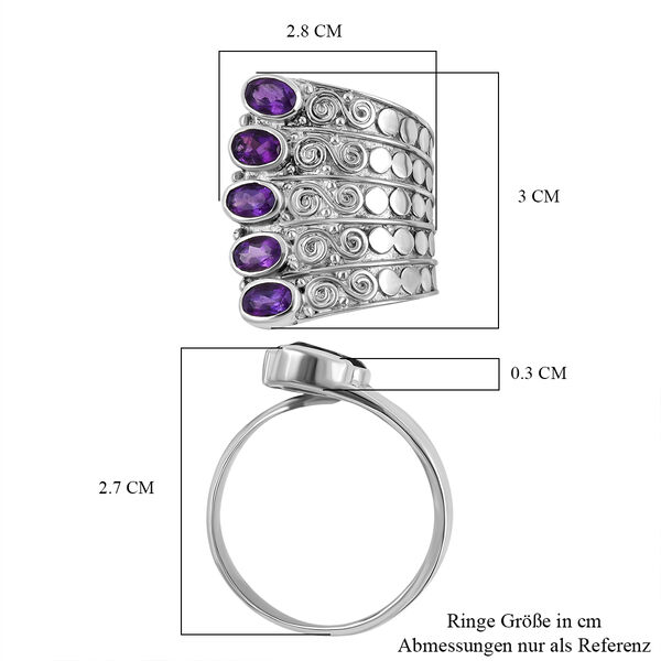 Royal Bali - afrikanischer Amethyst-Ring, 925 Silber  ca. 2,10 ct image number 6