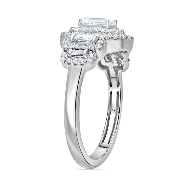 LUXURIANT SGL zertifizierter VS-EF Labor Diamant Ring, 925 Silber platiniert - 1 ct. image number 2