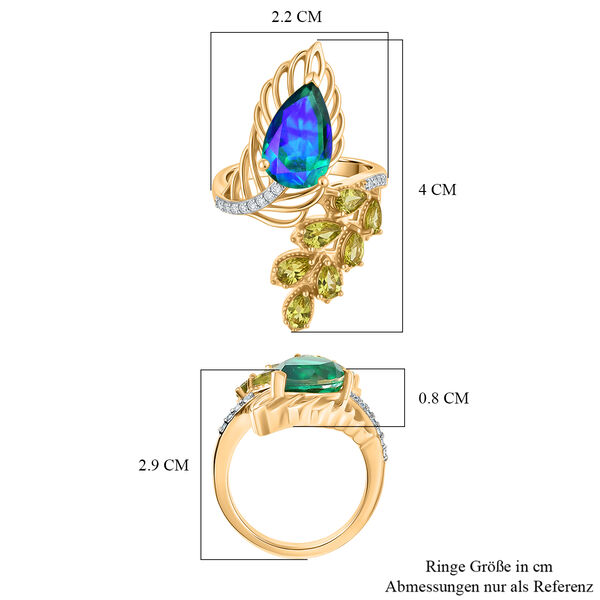 D'Joy Pfau Triplett Quarz, Peridot und Zirkon Ring - 4,90 ct. image number 6