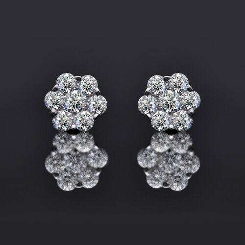 LUXURIANT DIAMOND- SI Labor Diamant Ohrringe, 925 Silber platiniert - 0,51 ct. image number 2