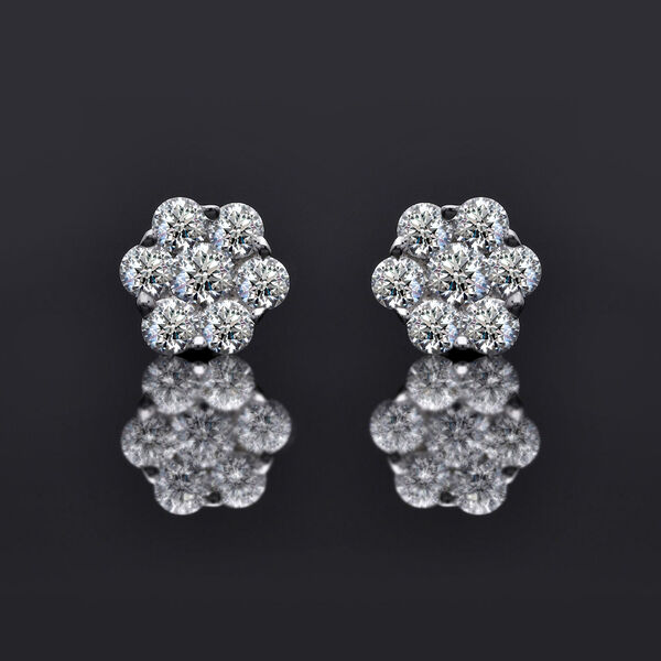 LUXURIANT SI Labor Diamant Ohrringe, 925 Silber platiniert - 0,51 ct. image number 2