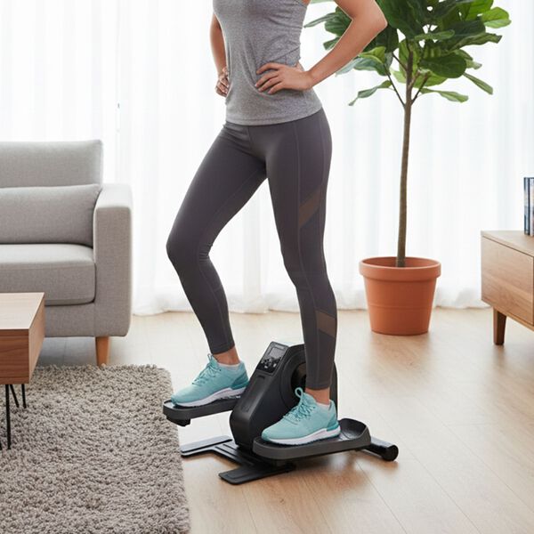 Kompakter Elektro Stepper, Anti Rutsch Pedale, Anzeige und Fernbedienung, 47 x 42 x 23.5 cm, Schwarz image number 1