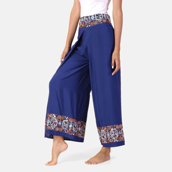 LA MAREY - bedruckte Sommerhose, dunkelblau, 38-42 image number 6