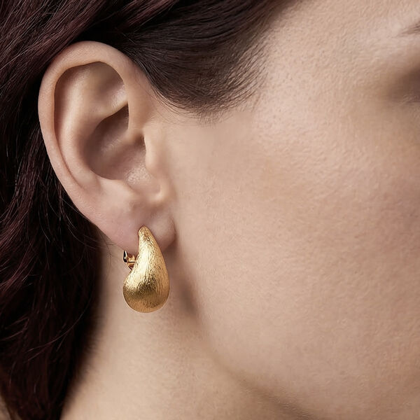 Designer-inspiriert- Tropfen Ohrringe, Messing, Goldfarben image number 3