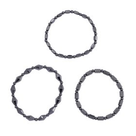 3er-Set- Flexibles Hämatit Armband - 191 ct.