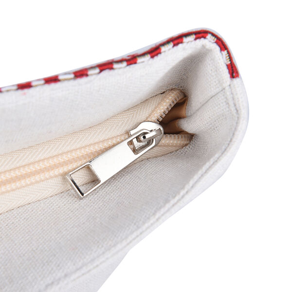 Jute Handtasche mit Weihnachtsmotiv, Gr&ouml;&szlig;e 42x34x9x37 cm, Rot image number 6