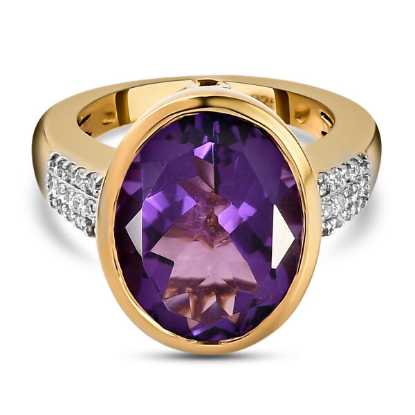 Nat&uuml;rlicher, marokkanischer Amethyst und Zirkon-Ring - 8,50 ct.