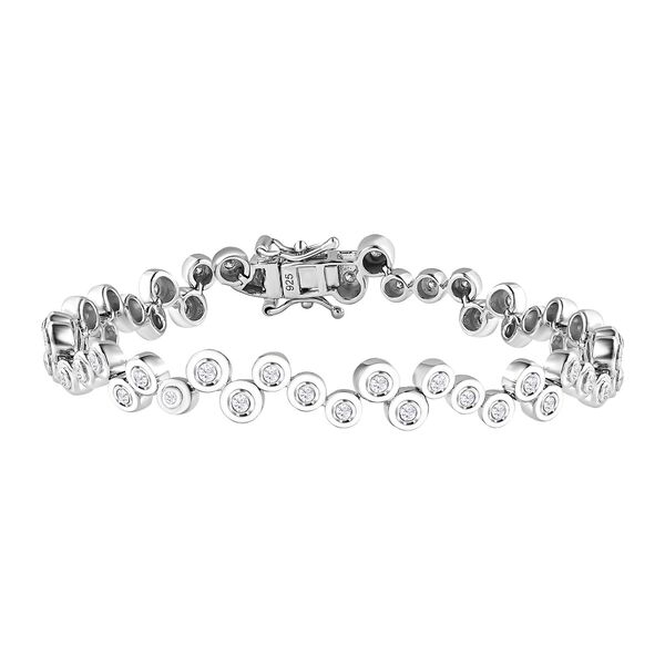 Moissanit Armband ca. 19 cm 925 Silber rhodiniert ca. 1,19 ct.