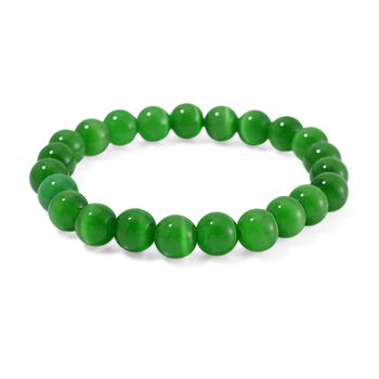 Flexibles gr&uuml;nes Katzenaugen Armband mit Chatoyance-Effekt