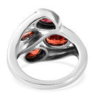 Roter Granat-Ring, reines Messing platiniert (Größe 16.00) ca. 2,70 ct image number 5