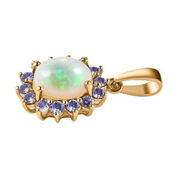 Nat&uuml;rlicher, &auml;thiopischer Welo Opal und Tansanit-Anh&auml;nger - 1,76 ct.