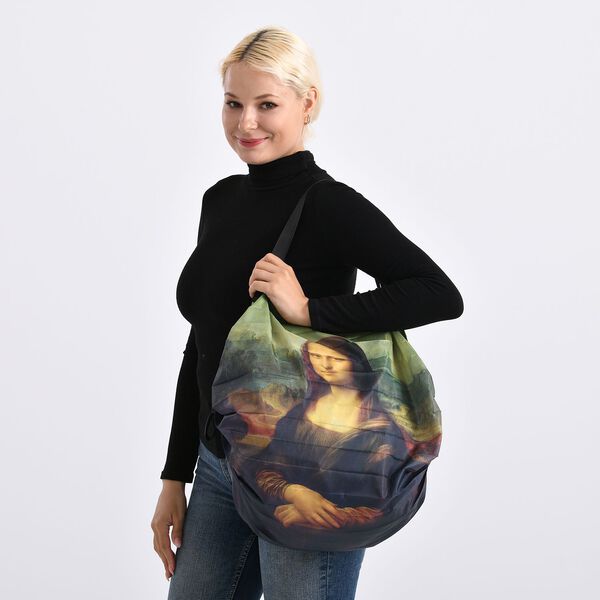 Einkaufstasche, Mona-Lisa-Motiv, 50x70cm, Braun image number 3