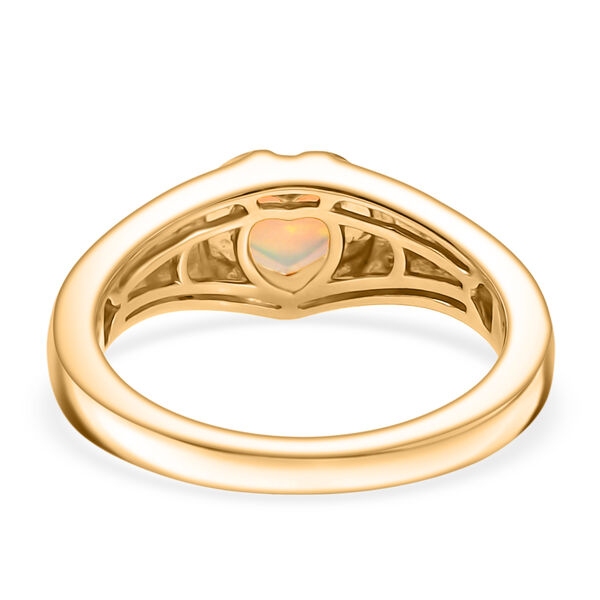 AA Nat&uuml;rlicher, &auml;thiopischer Welo Opal Ring 925 Silber 750 Gelb Vergoldet (Gr&ouml;&szlig;e 20.00) ca. 0,55 ct image number 5