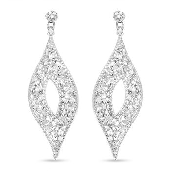 Wei&szlig;e Diamant Ohrringe, 925 Silber platiniert, ca. 1.00 ct