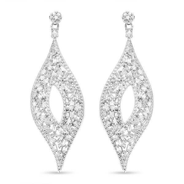 Wei&szlig;e Diamant Ohrringe, 925 Silber platiniert, ca. 1.00 ct