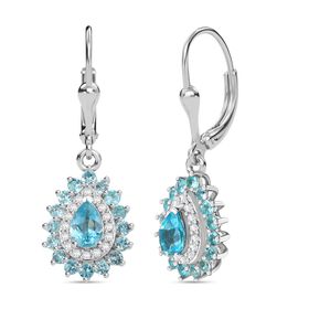 D’joy AA Betroka Blauer Apatit Ohrringe 925 Silber rhodiniert ca. 2,04 ct.