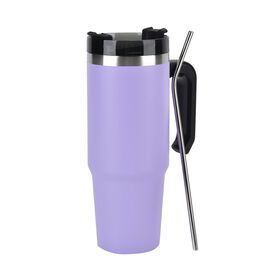 Edelstahl Thermobecher 880ml mit Strohhalm - Lila
