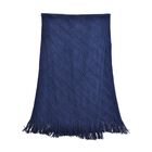 Strickschal mit Quasten und Perlen, Größe 72x149 cm, Dunkelblau