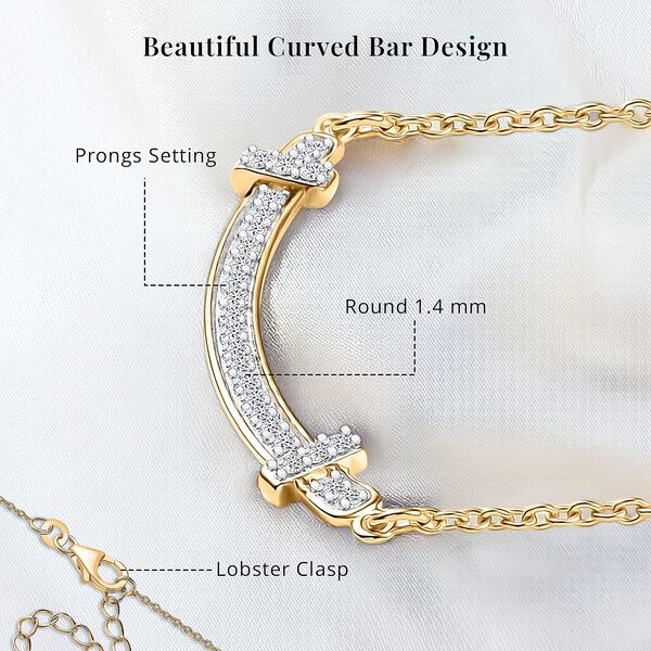 LUXURIANT SI Labor Diamant 45+5cm Halskette, 925 Silber 750 Gelbgold Vermeil - 0,33 ct. image number 4