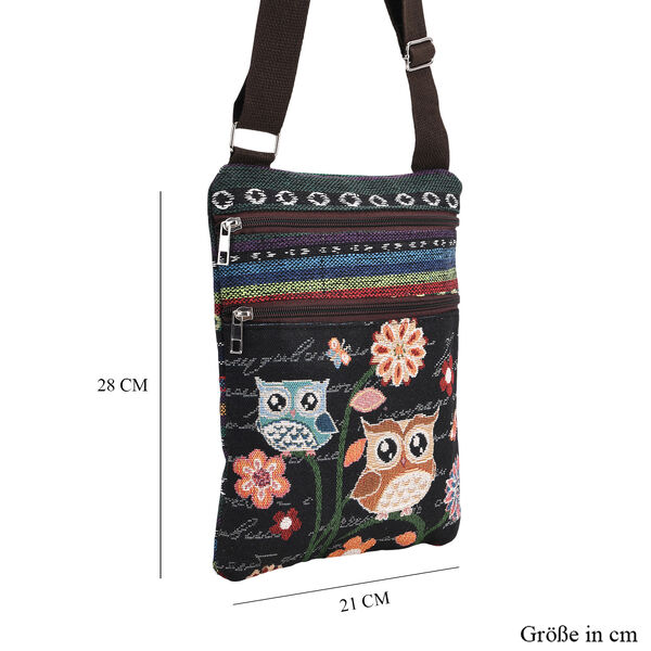 Crossbody Tasche mit Eulenmuster und verstellbarer Gurt, 21&times;28 cm image number 6