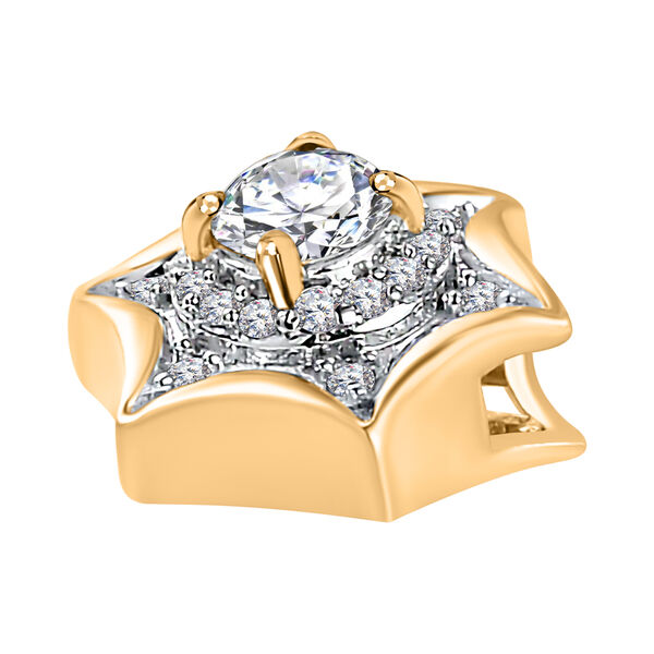 88 Facetten Moissanit-Anhänger, 925 Silber vergoldet ca. 0,33 ct image number 4