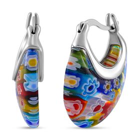Durchsichtige Huggie-Ohrringe im Murano-Stil