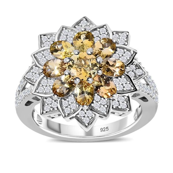 Nat&uuml;rlicher, goldener Tansanit und Zirkon-Cocktail-Ring - 2,58 ct. image number 4