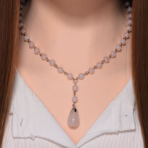 Rosenquarz Halskette ca. 45 cm+5 cm Extender, ca. 86.15 ct image number 1