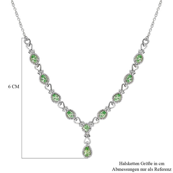 Natürliches Merelani Mint-Granat Collier, ca. 45 cm, 925 Silber platiniert ca. 1.82 ct image number 6