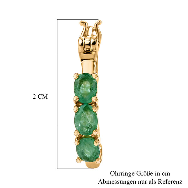 D'Joy Socoto Smaragd Ohrringe 925 Silber 750 Vergoldet ca. 0.94 ct image number 5
